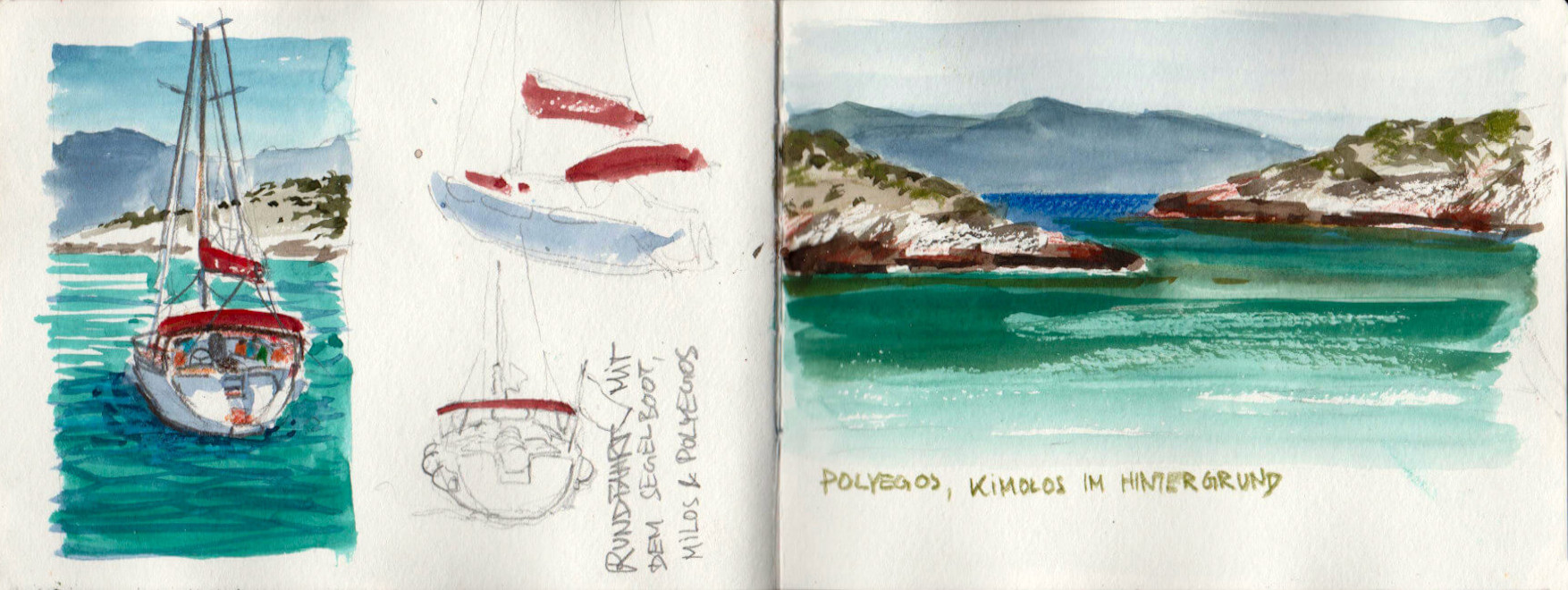 Sailboat and Kimolos Island